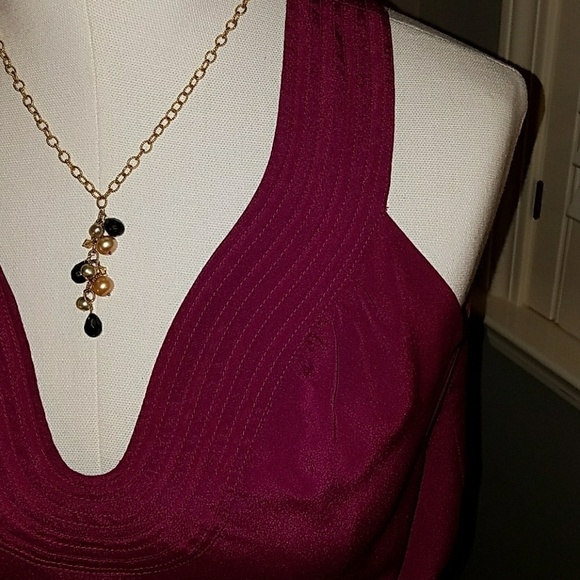 Ann Taylor Loft Raspberry sleeveless dress 2P - Picture 3 of 8